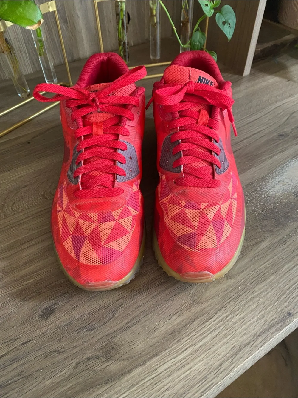 Nike Air Max 90 Ice Gym Red Geometric Sneakers Mens 9 Womens 10.5 Rare